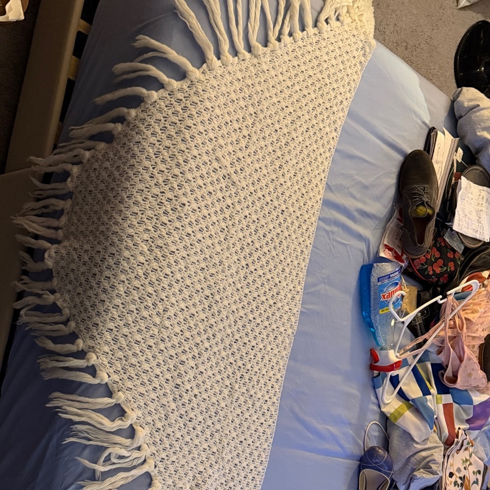 Elegant Cream Textured Accent Pillow